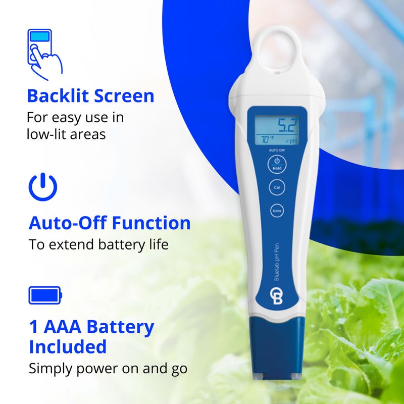 bluelab pH Pen - Â± 0.1 pH Accurate, Durable Double Junction Probe, Waterproof & Floats, Auto Temperature Compensation, Easy Calibration - Made in NZ - Image 5